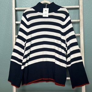 NWT Free Assembly - Mock Turtleneck Tunic Sweater with Bell Sleeves